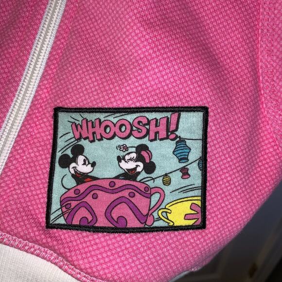 Disney Parks Womens Mickey Minnie Mouse Hoodie Plus Size 1X Teacup Ride Cartoons - Picture 3 of 8